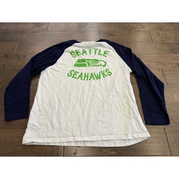Seattle Seahawks NFL x Darius Rucker Collection Cream Navy Long Sleeve Shirt XL - Picture 3 of 8